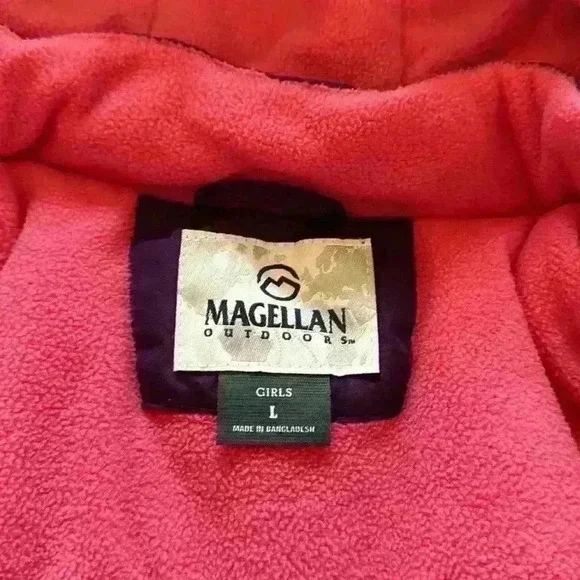 Magellan Dual Coat Winter Ski Jacket Pink Purple Hooded Girl's Size Large - Picture 2 of 7